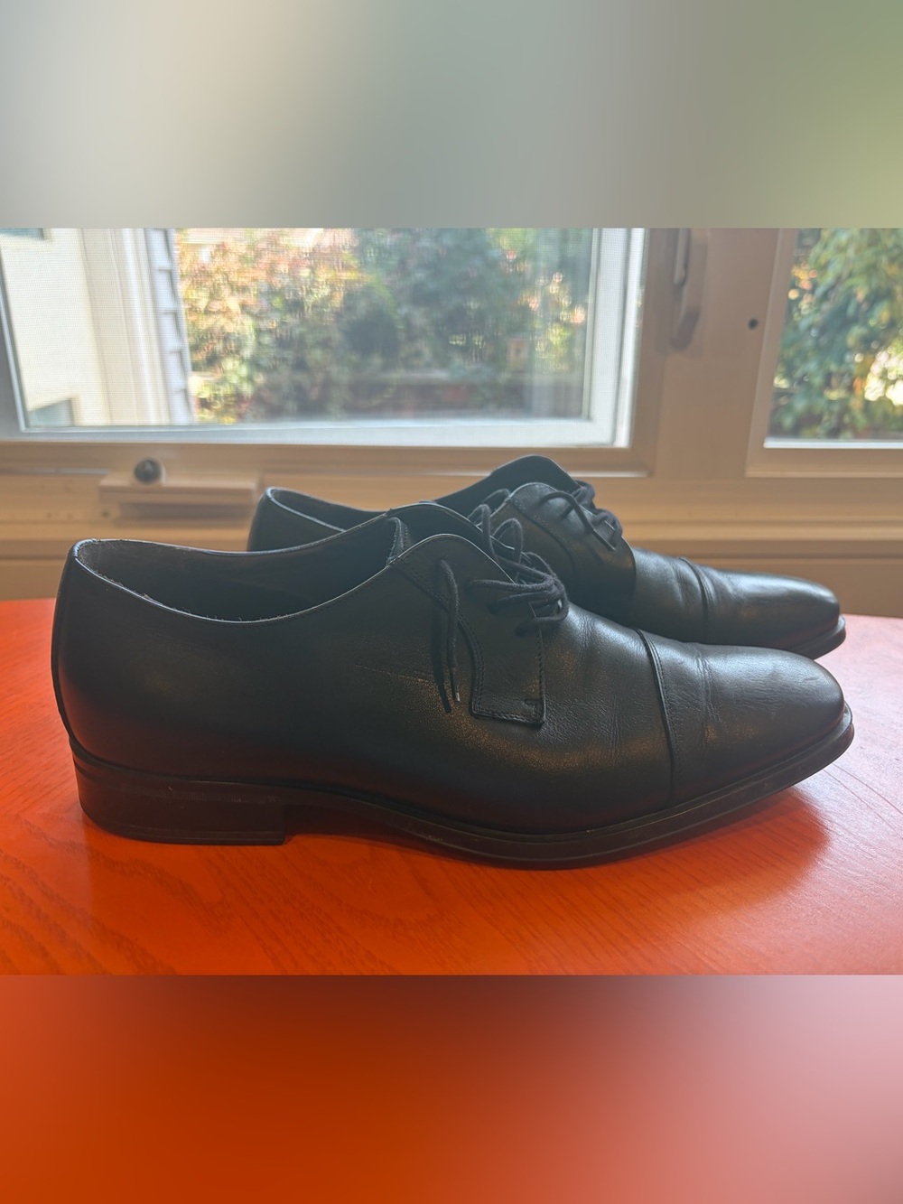 Bruno Magli Men’s Black Leather Cap Toe Dress Shoes Size 11 Made in Italy